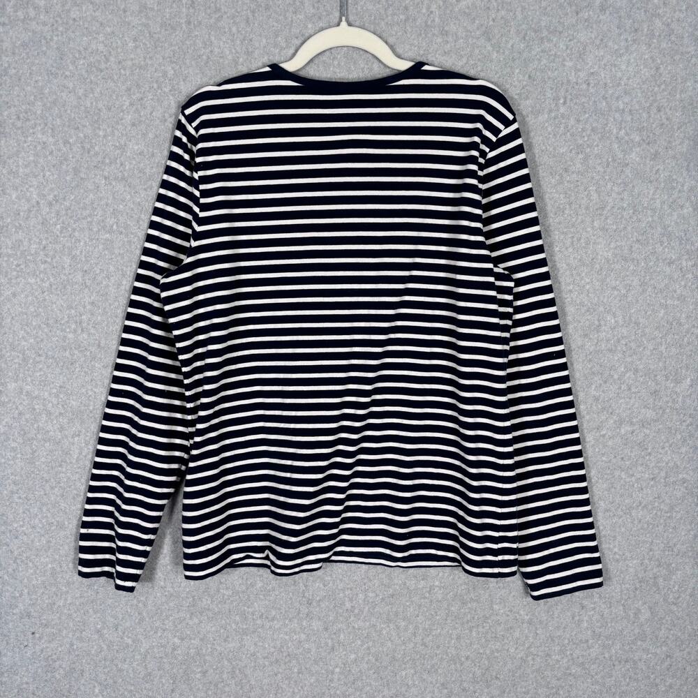 Tommy Hilfiger Top XL Navy White‎ Henley Soft Knit Cotton Sailor Nautical Preppy - Picture 8 of 9